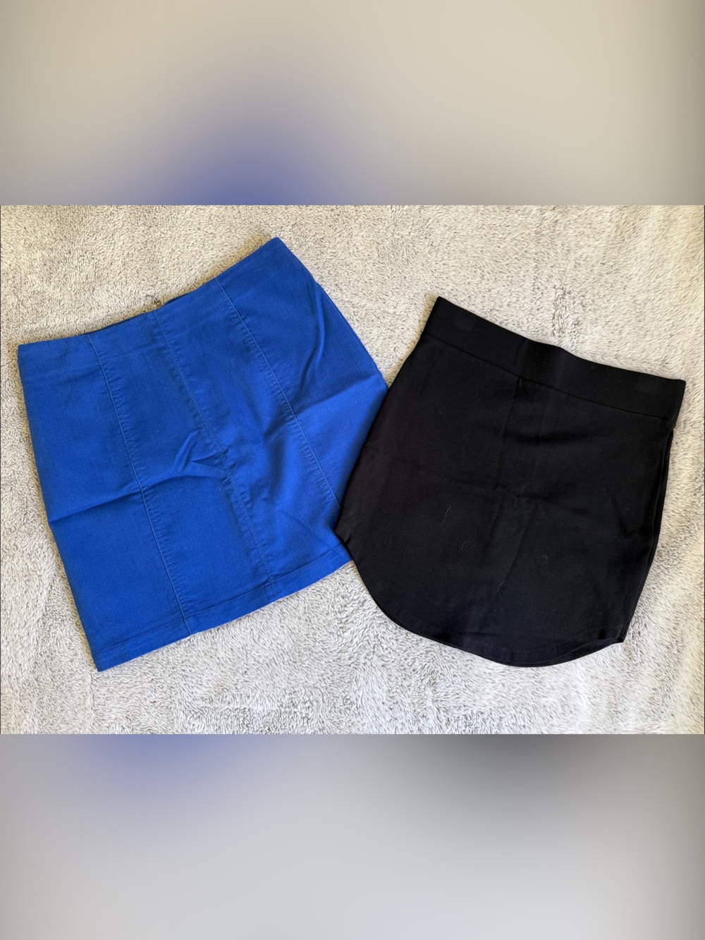 Women’s Blue and Black Knit Skirt Duo